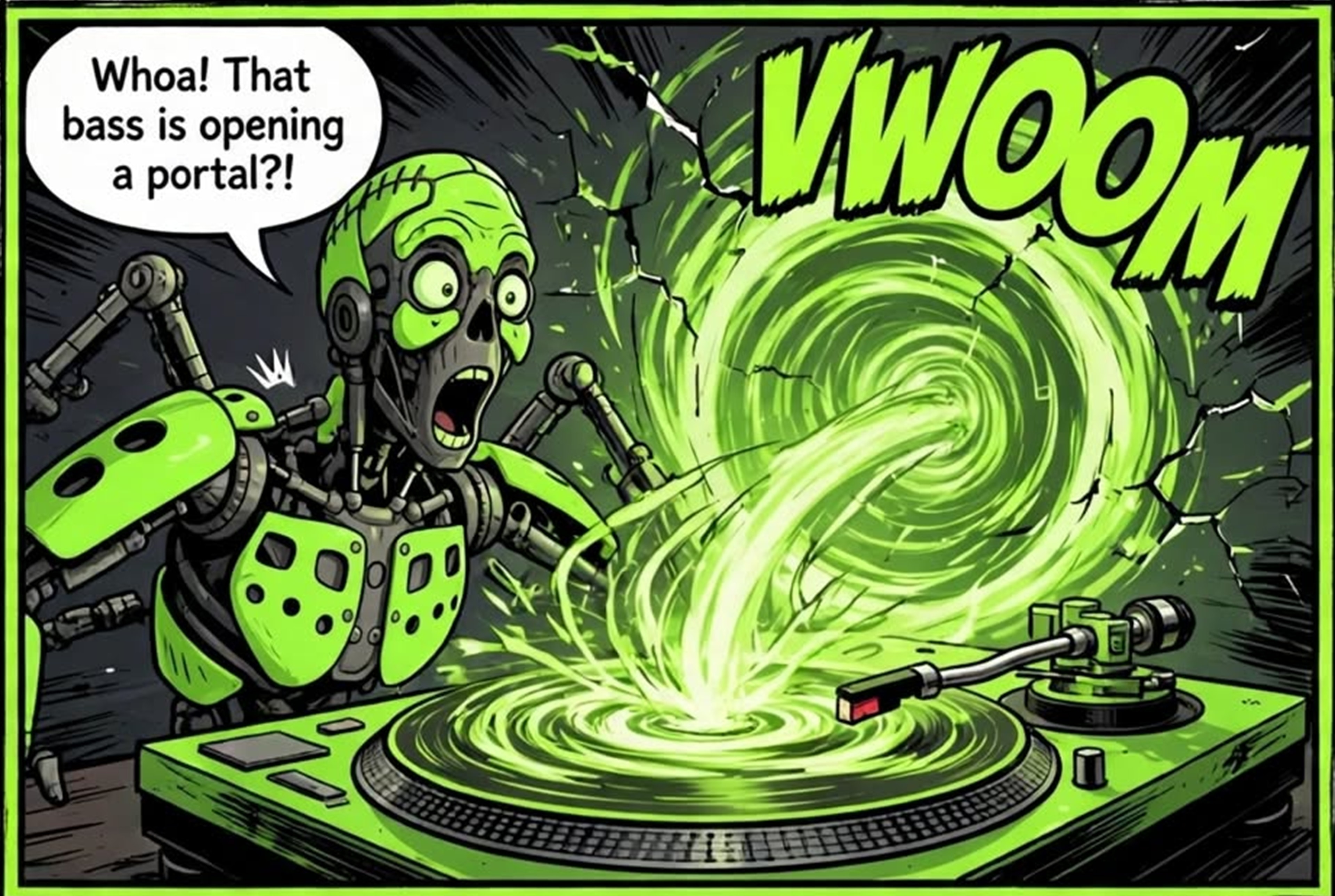 Y'all Ain't Ready — panel 2: That bass is opening a portal
