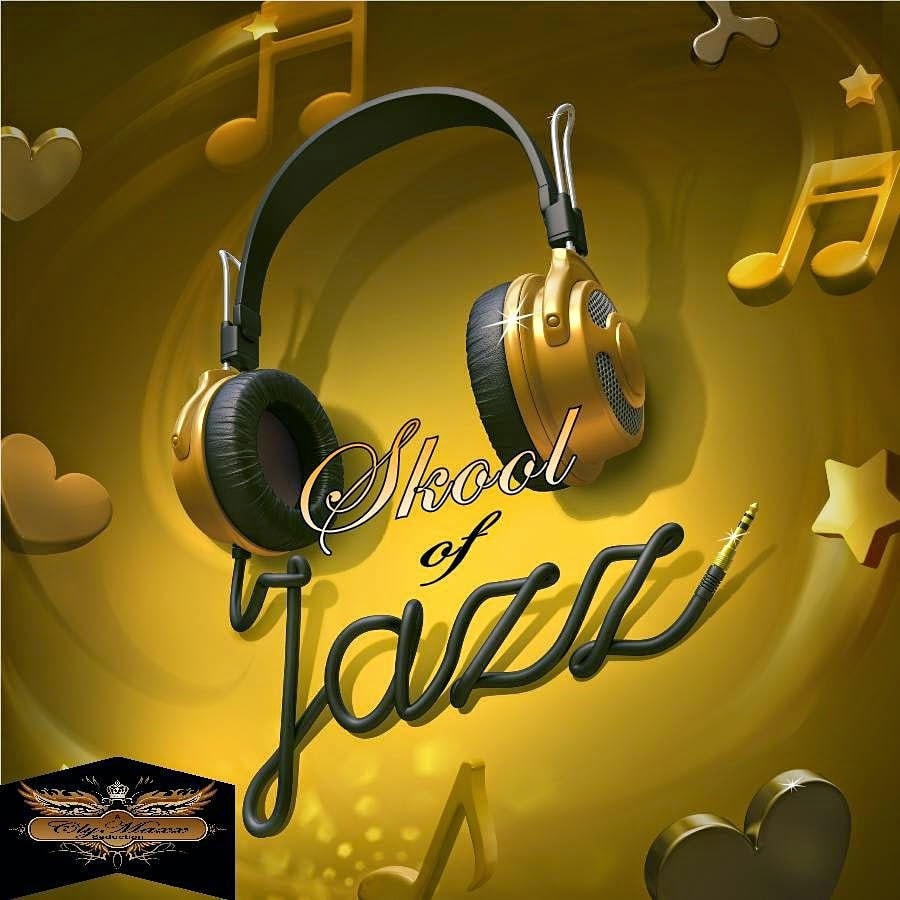 Skool of Jazz — gold headphones artwork